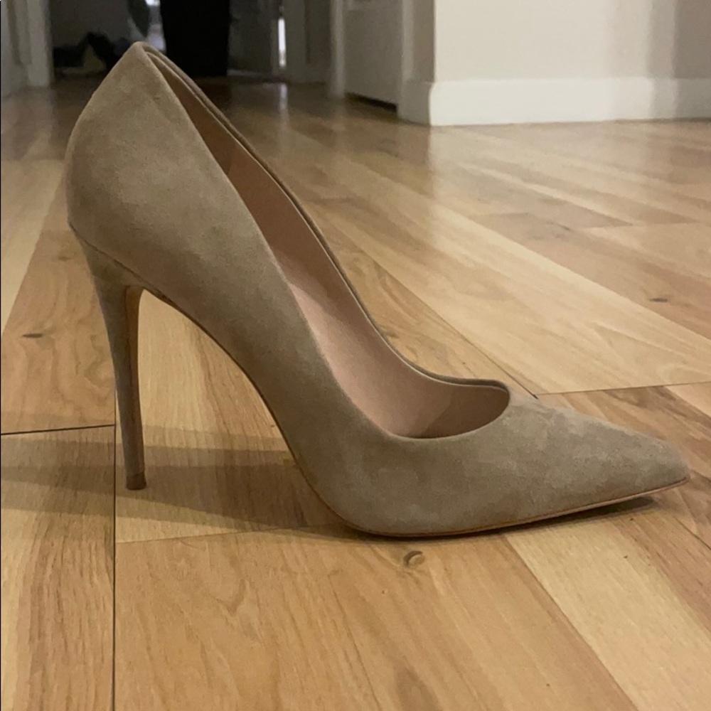 Something Navy beige suede high heels